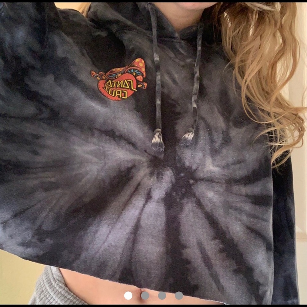 Cropped Tie dye Santa Cruz mushroom hoodie 🍄☀️